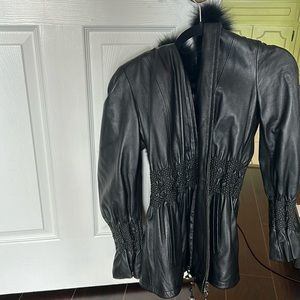 Genuine leather luxury jacket